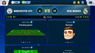 Ecrã de preparação de encontro em Online Soccer Manager com o plano de jogo e a marcação.